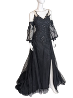 BRAND NEW Lace A-line black wedding dress lace-up 16/18 Nohemi