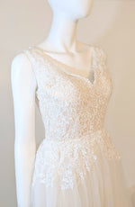 Kelsey TC2313: Dyeable lace V-neck A-line wedding dress