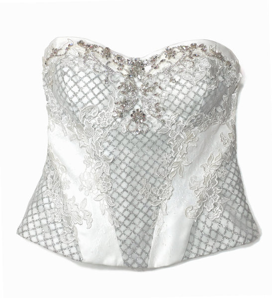 Zenobia: Glitter Lace Corset Top – Renegade Bridal & Dye Lab