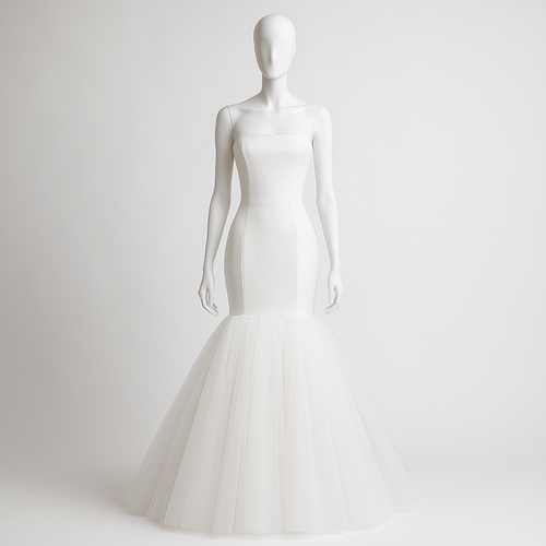 Geriana TC2512: Dyeable tulle fit and flare mermaid wedding dress