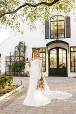 Dakota Venus TC25: Dyeable lace mermaid wedding dress with Venus Flytrap lace detail