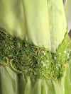 Closeup beaded lace trim