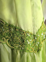 Closeup beaded lace trim