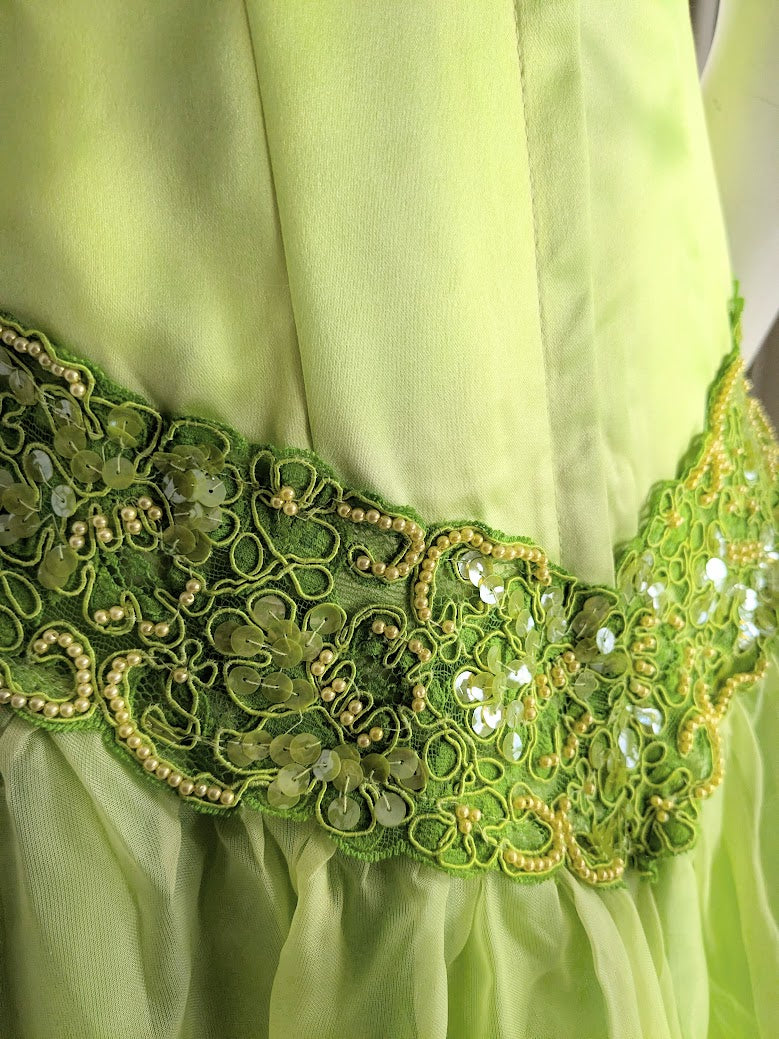 Closeup beaded lace trim
