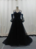 BRAND NEW Lace A-line black wedding dress lace-up 16/18 Nohemi