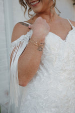 Dakota Venus TC25: Dyeable lace mermaid wedding dress with Venus Flytrap lace detail