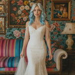 Dakota Venus TC25: Dyeable lace mermaid wedding dress with Venus Flytrap lace detail