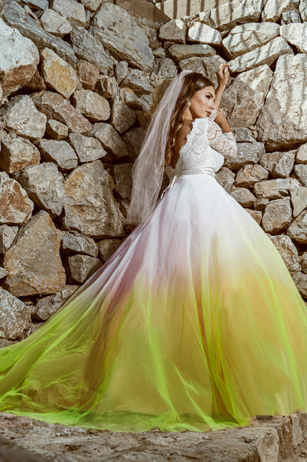 neon colored wedding dresses Neon Rainbow Faerie Formal Alternative Wedding Skirt Fae All Sizes Mtcoffinz