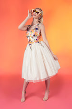 11804 Shelby Marie retro polka dot tea length short bridal gown