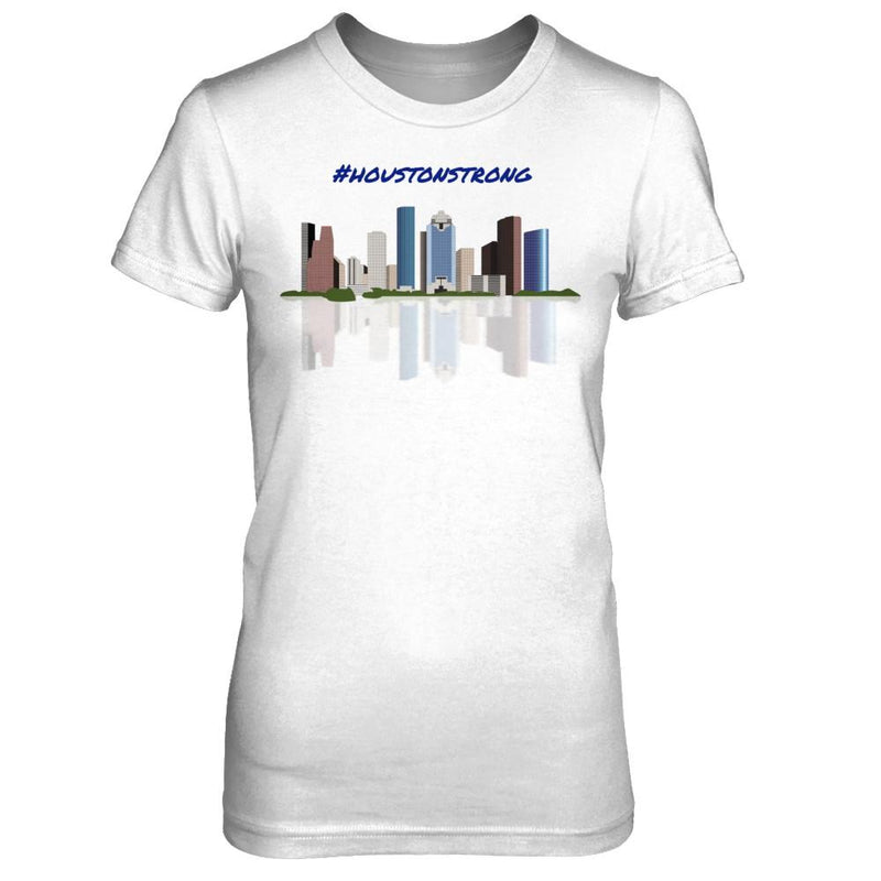 #HoustonStrong Skyline reflection women's tee