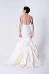 SAMPLE SILK Mikado fit and flare size 10: Diamondwhite