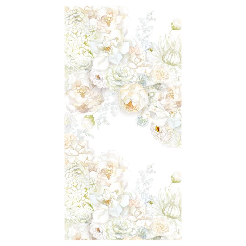 Elegant white and cream floral pattern for custom bridal designs and dress dyeing services