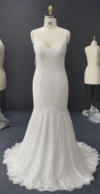 stretch lace mermaid wedding gown clo