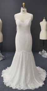 stretch lace mermaid wedding gown clo