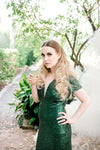 91803 Daphne: Sequin bridesmaid A-line bridesmaid bridal evening prom dress