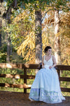 11701 Wimberley Landscape Print V-Neck A-line Bridal Gown