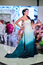 SAMPLE Shenandoah Silk Organza Teal Ombre sz8