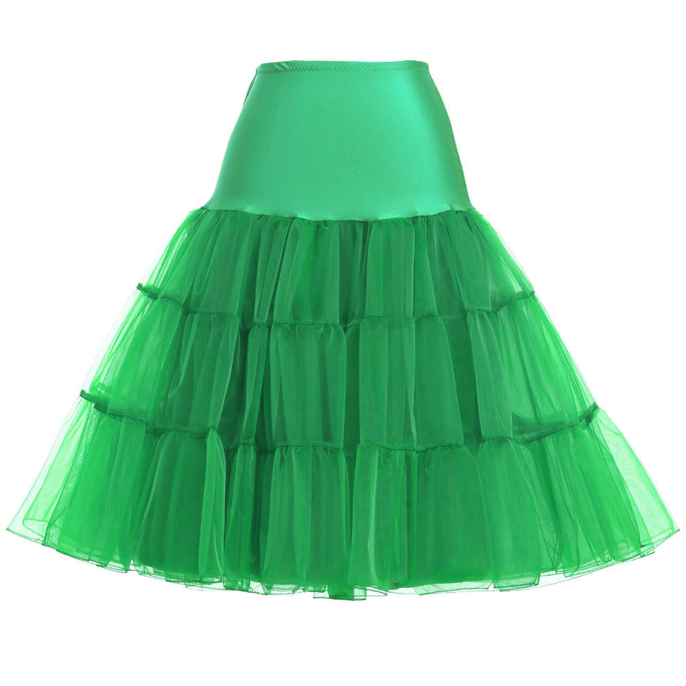 Vibrant green tiered tulle petticoat for wedding dress volume, custom bridal accessory