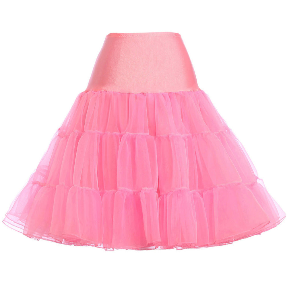 Pink tulle petticoat with tiered ruffles for wedding dress volume, custom bridal accessory