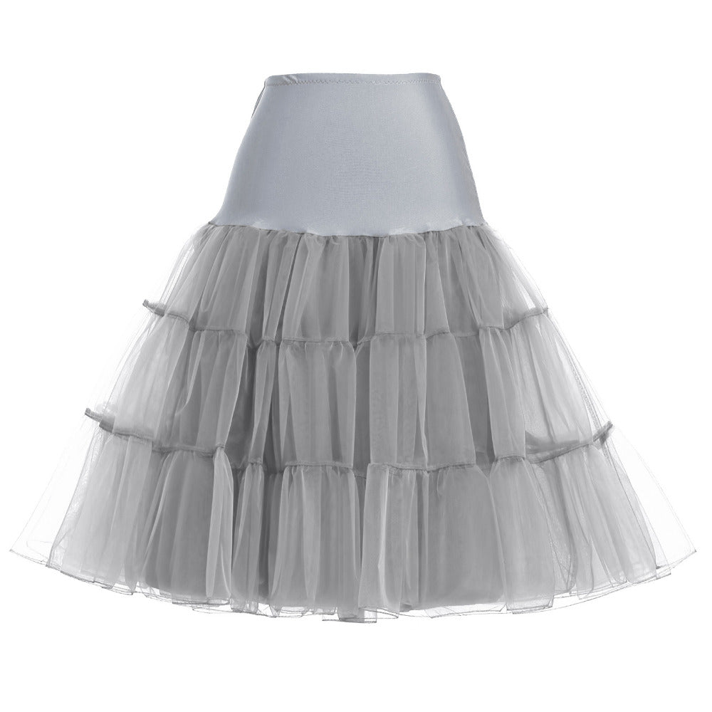 Gray tulle petticoat with tiered ruffles for wedding dress volume, custom bridal accessory