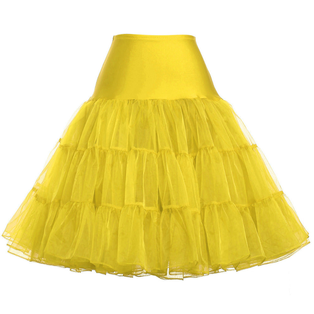 Bright yellow tiered tulle skirt for custom bridal or celebratory wear