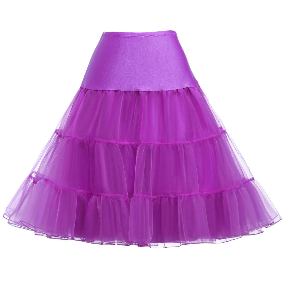 Vibrant purple tiered tulle petticoat for wedding dress volume, custom bridal accessory