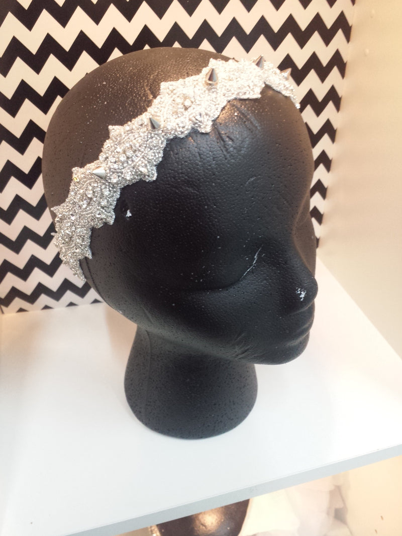 V115C "Mercury" Spike Rhinestone Bridal Headband