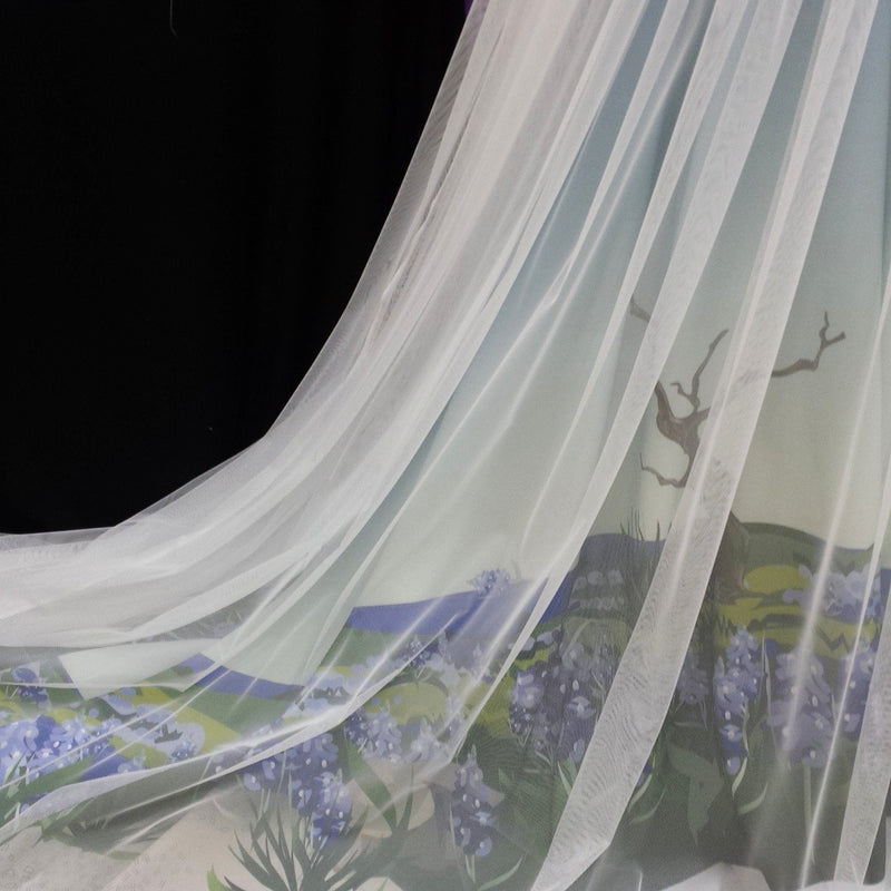 11701 Wimberley Landscape Print V-Neck A-line Bridal Gown