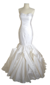 SAMPLE SILK Mikado fit and flare size 10: Diamondwhite