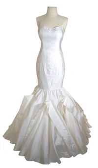 SAMPLE SILK Mikado fit and flare size 10: Diamondwhite