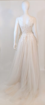 v neck a-line wedding dress