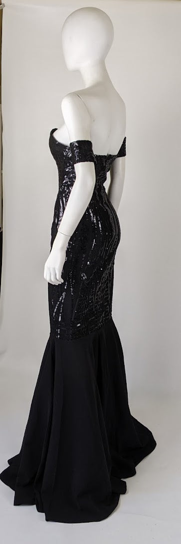 black sequin off the shoulder dress Buy Sosandar Pencil from Next USA crafted to make an unforgettable entrance SAMPLE Destini sz 0/2 off-shoulder