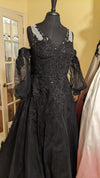 BRAND NEW Lace A-line black wedding dress lace-up 16/18 Nohemi