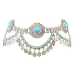 Gentry Turquoise Boho Rhinestone Bridal Belt: B23A