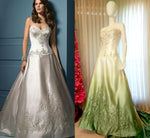 SAMPLE Emerald Green Dyed Wedding Dress sz12