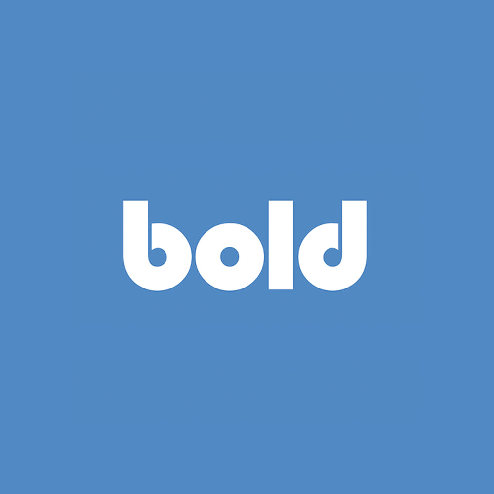 Bold white text on blue background
