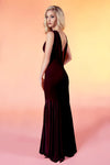 91801 Vera stretch velvet bridesmaid prom dress mermaid V back