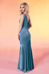 91801 Vera stretch velvet bridesmaid prom dress mermaid V back