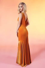 91801p PETITE Vera stretch velvet bridesmaid prom dress mermaid V back