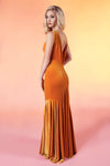 91801 Vera stretch velvet bridesmaid prom dress mermaid V back