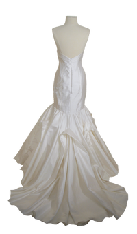 SAMPLE SILK Mikado fit and flare size 10: Diamondwhite
