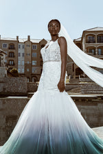 Montana TC2306 Dyeable lace fit and flare mermaid wedding dress Renegade Bridal Dye Lab