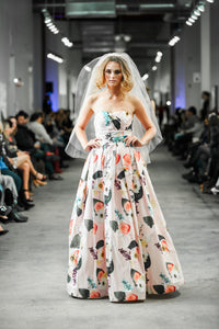 11508 Lindsay Print Strapless Ballgown Floral or Custom
