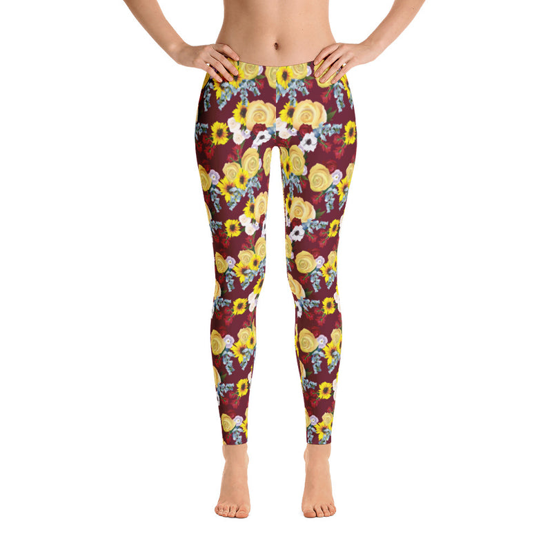 Maroon Texas Floral Leggings: Harvey relief