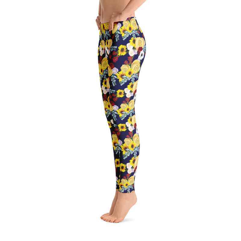 Texas Floral Leggings: Navy, Harvey Relief