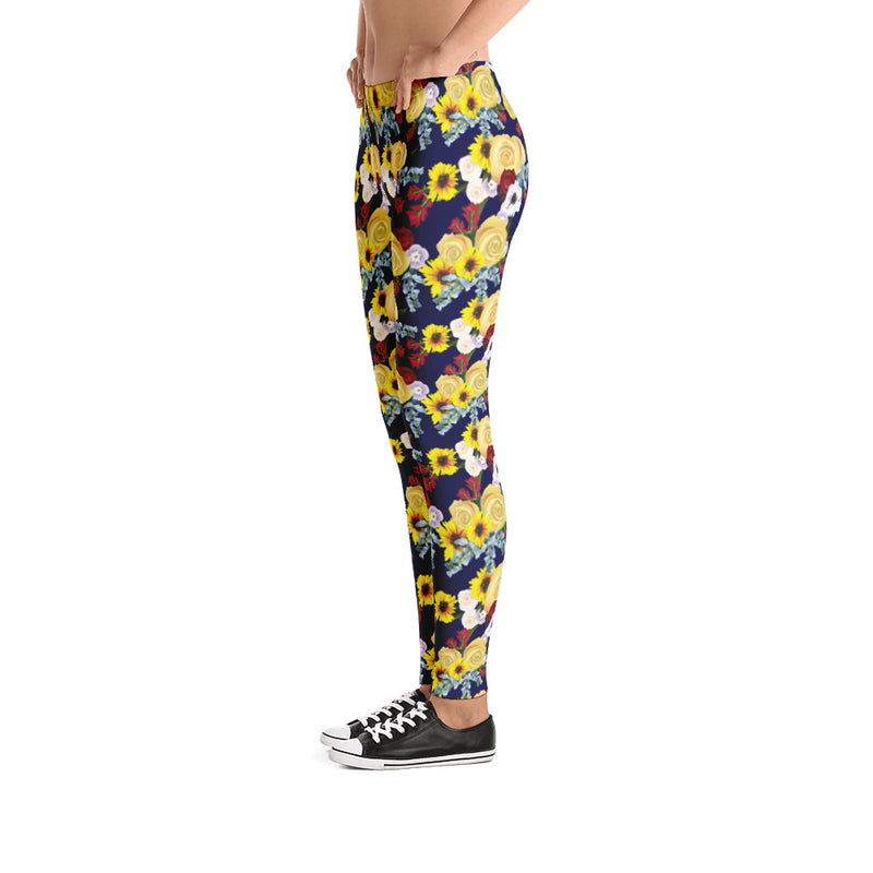 Texas Floral Leggings: Navy, Harvey Relief