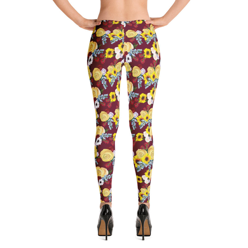 Maroon Texas Floral Leggings: Harvey relief