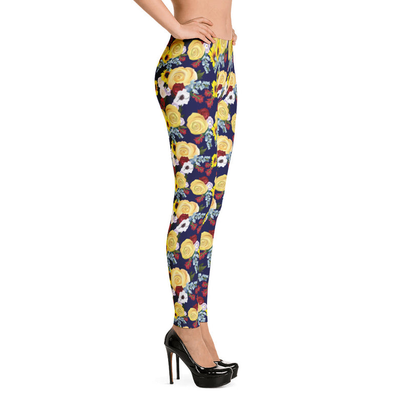 Texas Floral Leggings: Navy, Harvey Relief
