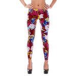 Abilene Leggings - Maroon (Longhorn Armadillo Wildflower)
