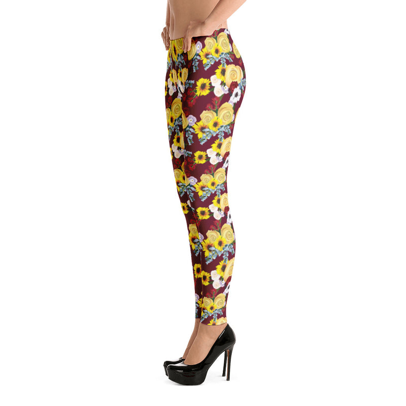 Maroon Texas Floral Leggings: Harvey relief